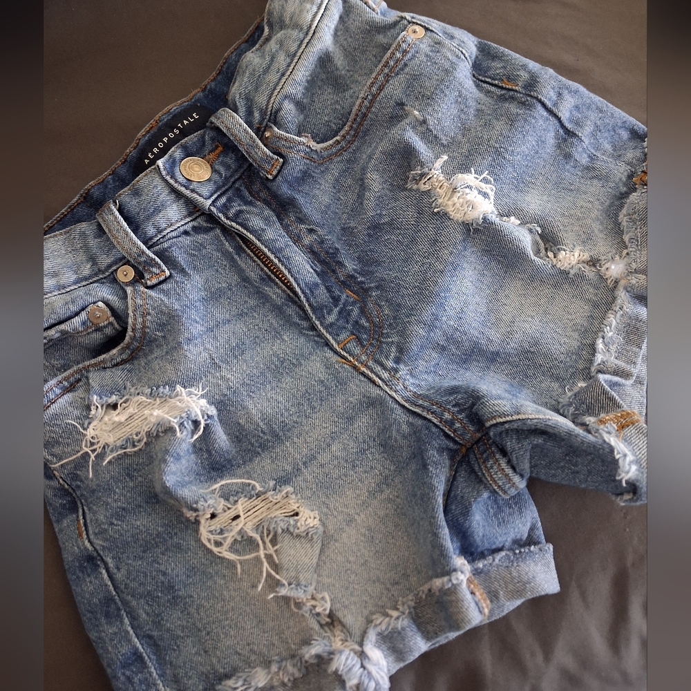 Mom Short Denim Ripped Distressed Jean - Picture 6 of 6